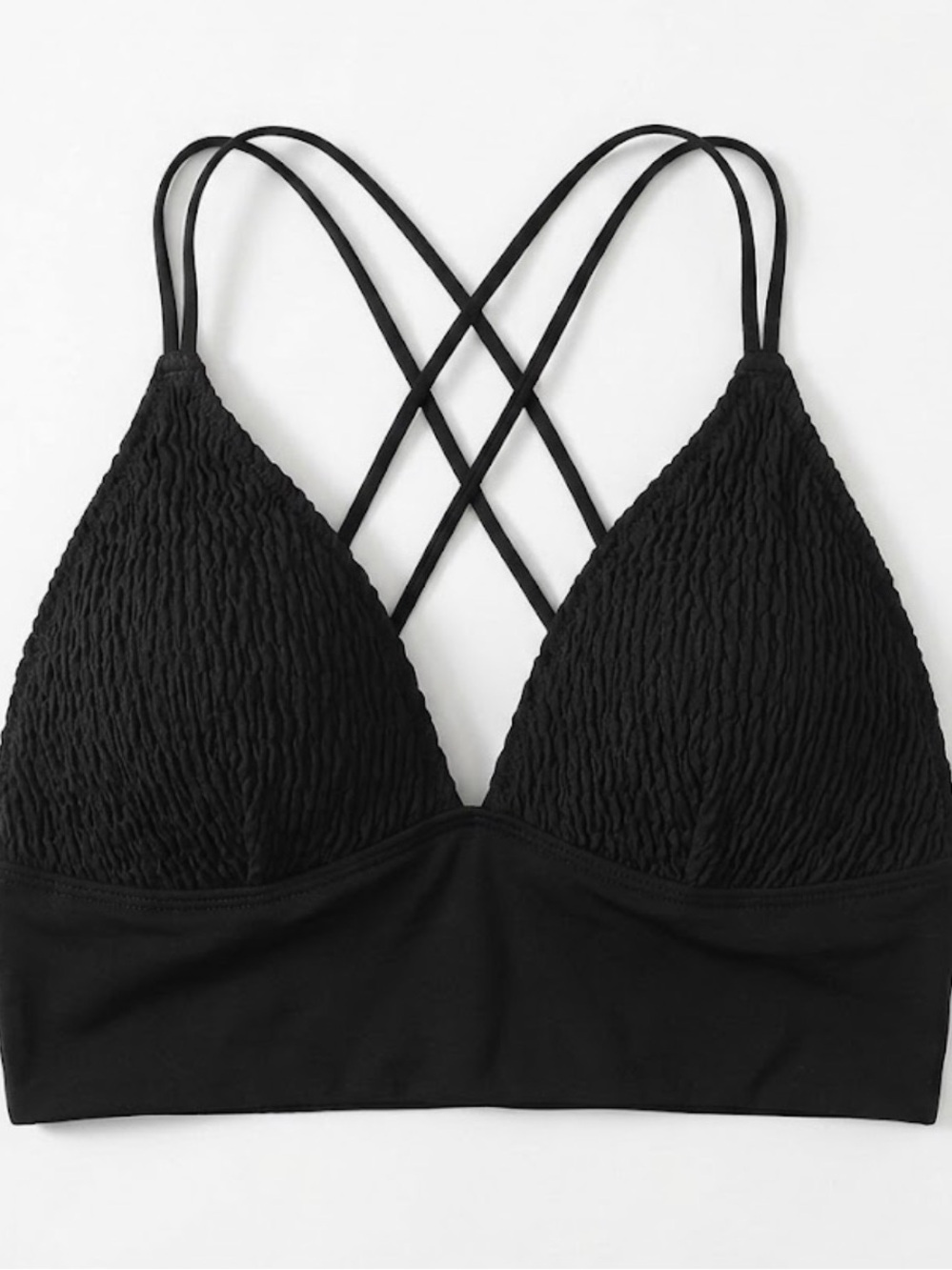 Victoria’s Secret VS PINK Crisscross Strappy Black Bralette Padded Classy Sexy